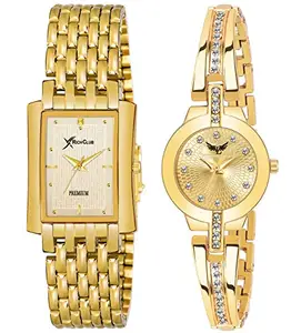 Rich Club RC-5101+7163 Pair of Two Gold Plating Couple Watches for Men and Women