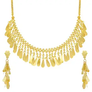 Shining Jewel - By Shivansh Shining Jewel Traditional Gold Jewellery Necklace Set 22K with Earrings for Women & Girls (SJ_2554)