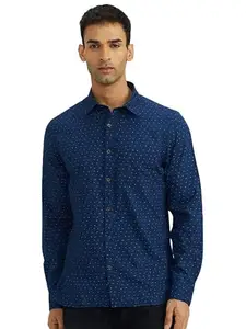 Indian Terrain Mens Printed Blue Shirt