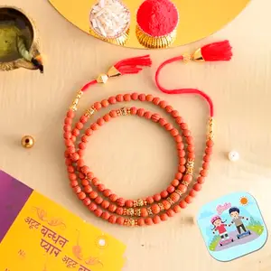 CraftVatika Rakhi for Brother with Gift Combo Set, Rudraksh Rakhi Set of 1, rakhi with Fridge Magnet Gift Combo, Rakshabandhan Raki, Fridge Magnet for Door Decor