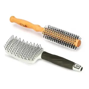 Nfilla Round Hair Brush (India'S No.1* Hair Brush Brand) For Adding Curls, Volume & Waves In Hairs| Men And Women| All Hair Types & Vented Hair Brush and Hair Comb 3