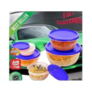 Kitchen Container |250+450+800+1400+2500 ml| Stackable Refrigerator Organizer for Fresh Food Storage | BPA-Free Kitchen Solution Transparent food storage Stackable frid|design - 506for home