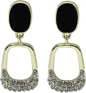 kalka fashion Korean Square Rhinestones Jewelry Geometric Dangle Earrings for Women and Girls