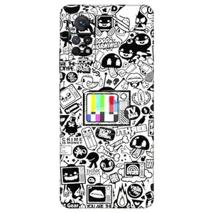 GADGET GEAR Gadget Gear Vinyl Skin Back Sticker Customised TV Doodle (6) Mobile Skin (Not a Cover) Compatible with Xiaomi Redmi Note 11 Pro Plus (Only Back Panel Coverage)