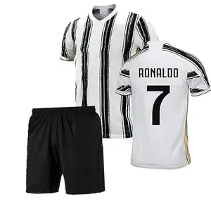 Ronaldo Football Jersey with Black Shorts for (Boys,Kids,Men)(Medium 38)