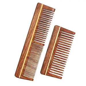 Bode- Kacchi Wooden Comb | Hair Growth, Hairfall, Dandruff Control | Hair Straightening, Frizz Control | Comb for Men, Women | Treated with Neem Oil, Bhringraj & 17 Herbs (MODEL-2)