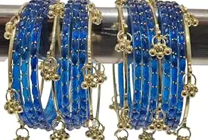 kashmiri ghangharoo glass bangle Set For Women And Girls | Light Weight Bangles | Traditional Transparent Fancy Glass Chudi Set for Wedding, Party (18 Bangles)