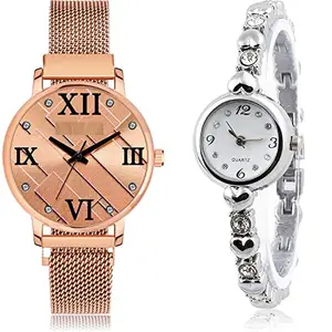 NEUTRON Designer Analog Rose Gold and White Color Dial Women Watch - GM240-G453 (Pack of 2)