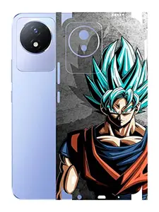 AtOdds - Vivo Y02 Mobile Back Skin Rear Screen Guard Protector Film Wrap (Coverage - Back+Camera+Sides) (Goku)
