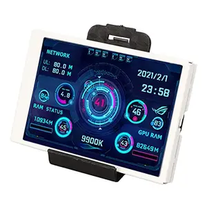 167 3.5 Inch Computer Temp Monitor,Computer CPU Monitor Rotatable with IPS Full View Display,Mini Computer RAM LCD Monitor USB Type C,Plug and Play,320x480 (White)