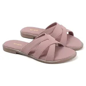NV Style Women's and Girls Synthetic Flat Slipper | Lightweight Comfortable Soft Sole TPR Slip-On Casual Sandals Footwear for Office Casual