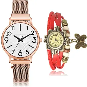 NIKOLA Gift Analog White Color Dial Women Watch - GM243-G65 (Pack of 2)