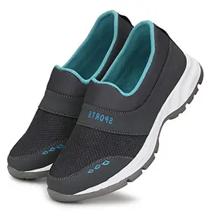 Shoe Island ® Revo-X Dark Grey Canvas Mesh Casual Wear Slip On Walking Running Training Gym Football Sports Shoes for Men, 8 UK/India