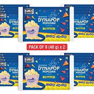 DYNAPOP Dynapop® Microwave Popcorn Butter Flavor Combo Pack (2 x Pack of 9 x 40g)