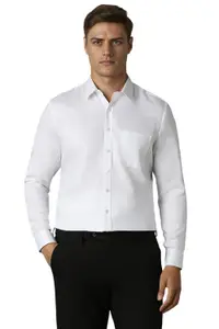 Visit the Louis Philippe Store Louis Philippe Men's Slim Fit Easy to Iron Everyday wear Premium Cotton Full Sleeve Textured Formal Shirt