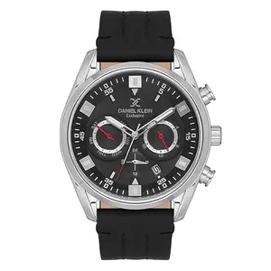DANIEL KLEIN Leather Analogue Black Dial Men's Watch-DK.1.13547-1