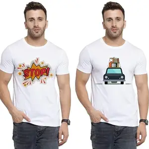 SST - Where Fashion Begins | DP-6086 | Polyester Graphic Print T-Shirt | for Men & Boy | Pack of 2