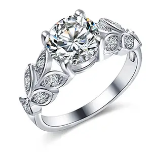 Karatcart Platinum Plated Elegant Austrian Crystal Ring for Women