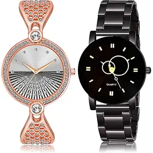 NIKOLA Gift Analog Silver and Black Color Dial Women Watch - GM250-G521 (Pack of 2)