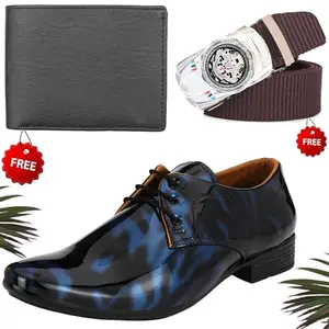 Fashionable Formal Shoes/Party Shoes/Shoes Combo with Free Wallet & Belt for Men and Boys (BAZAAR4048_VTOR-BLK-101) Multicolor