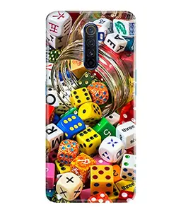 Coolet Multi Color Ludo Dice | Printed Hard Back Case and Cover for Realme X2 Pro Stylish Cover for Your Smartphone
