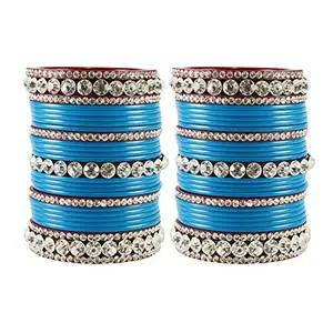 MAYA FASHION Firozi Stone Acrylic Bangle Elegant Extra Large Size Bangle | Perfect Fit for Plus Size banglesTrendy and Comfortable Fit for woman and girls | (Sku-ban1671)