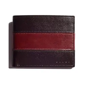 Gauge Machine Brown and Wine Colour Block Bi-fold Wallet