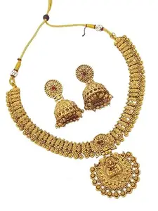 Griiham Classic Gold Plated Laxmi Necklace Set