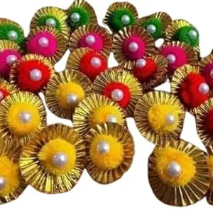 Arihant Arts and Craft Gota and pim pom for haldi || Traditional Haldi Ceremony Rings Pack of 10 rings