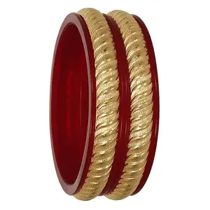 Barrfy Collections Latest Gold Plated Set of 2 Traditional Bangles for Women and Girls-2.10