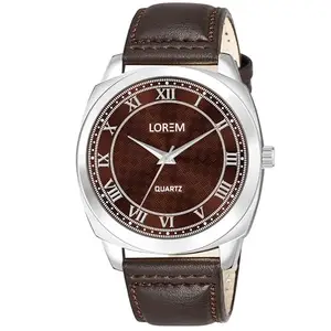 Brown Cubic Designer Printed Dial Analog Watch for Men LR91