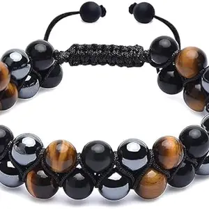 Triple Protection Stone Bracelet For Both Men & Women | Help To Protect Against Negative Energy | 8mm Bead size