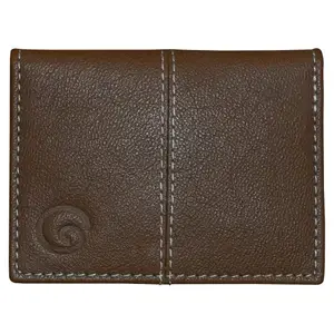 OOF Genuine Leather Slim and Sleek Card Holder with Ultra Strong Stiching Premium Wallet for Men& Women - Muddy Brown