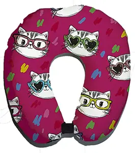 GRAPHICGIFT Women's Abstract Printed U-Shaped Memory Foam Travel Neck Pillow