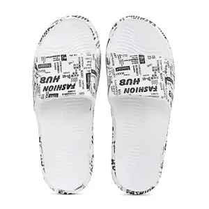 DRACKFOOT Men's Comfortable Slipper,Casual Lightweight Slipper for Everyday Wear for Men's-(GR-(SLIP)-3104-7-White)