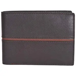 Leatherman Fashion LMN Genuine Leather Dark Brown Unisex Wallet (11 Card Slots)