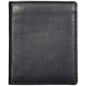 LMN Genuine Leather Black Color Note Case for Men 2022022 (6 Credit Card Slots)