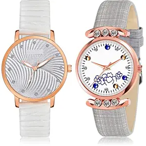 NIKOLA Party Wedding Analog White Color Dial Women Watch - GM381-GW3 (Pack of 2)