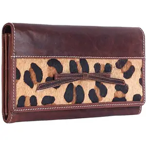 Delfin Genuine Leather | Leather Ladies Wallet (Brown)