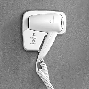 CUROVIT ABS Bancy Wall Mounted Hair Dryer/Electric Skin Dryer with Wall Mounted Holder for Men & Women Drying Suitable for Hotels/Bathroom/Bedroom/Dressing Room.