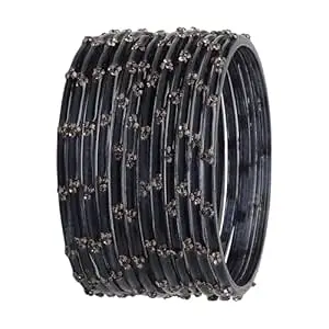 Ranika Traditional Glass Bangles Set for Women & Girls | Designer Stone Studded Bangles | Bangles for Daily & Festive Use