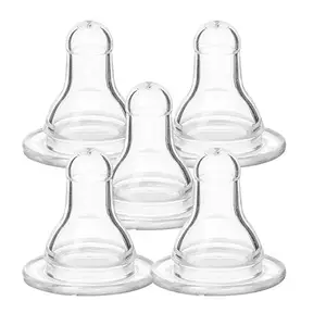RB POINT Gentle Flow Nipple for All Type Feeding Bottles (Pack of 5 Nipple, Silicone)