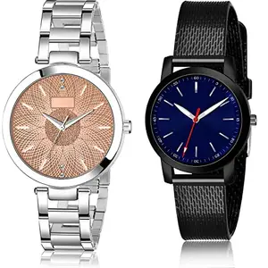 NEUTRON Heart Analog Brown and Blue Color Dial Women Watch - GM204-(54-L-10) (Pack of 2)
