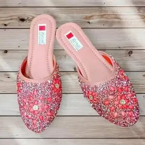 Traditional Embellished Jutti | Beautiful Handcrafted Punjabi Juttis with Colorful Bead & Sequin Detailing |Comfortable, Durable for Girls & Women Model-22