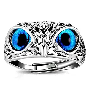 Blue Eye Owl Ring for Negative Energry use Gents and Ladies !00% Alloy Metal
