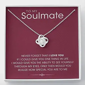 FABUNORA To My Soulmate - 92.5 Sterling Silver Love Knot Pendant