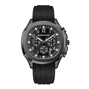 Giordano Precision and Comfort Multi Function Watch for Men with Textured Dial & Trendy Silicone Band