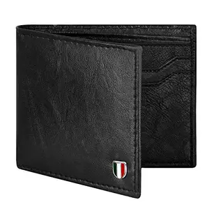 GIOVANNY GVN-INDBLK01 Black Leather Wallet for Men