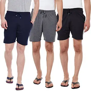 Mack Jonney VIMAL JONNEY Men's Regular Shorts (Pack of 3) (D11-AN_NV_BL_003-XXL_Multicolored_XX-Large)