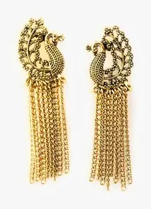 peacock disgen gold plated jhumki earring set for women_EC188